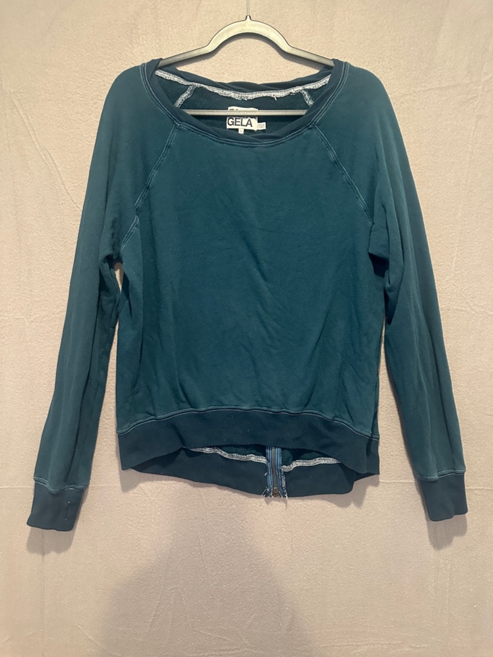 Pam & Gela Teal Long-Sleeve Pullover Sweatshirt